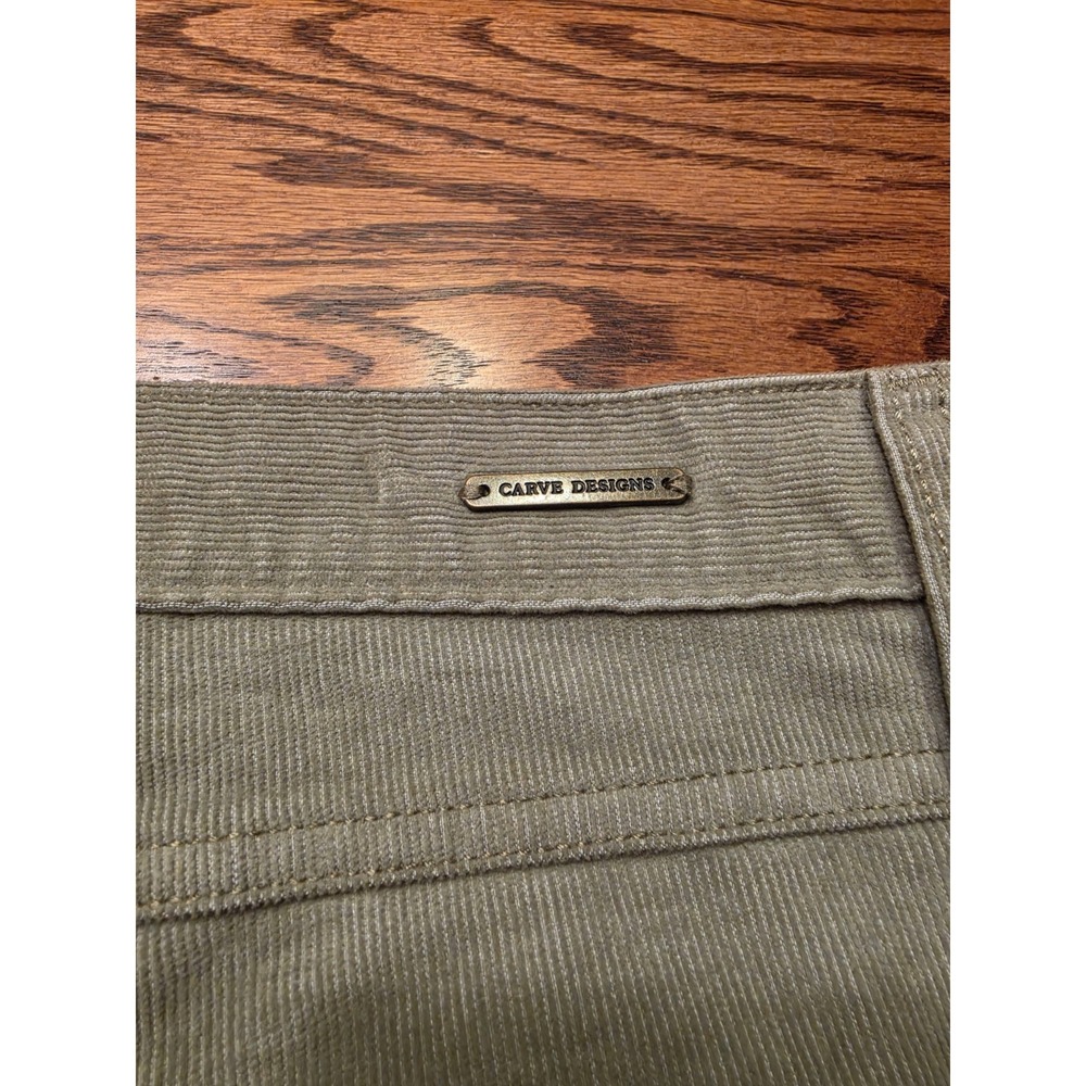 Carve Designs Oahu Corduroy Shorts Womens Size 14 Sage Green 4" Inseam - Picture 4 of 8